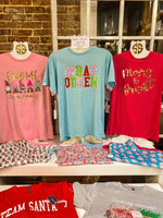 Load image into Gallery viewer, Wrap Queen Printed Powder Blue &amp; Pink Simply Southern Pajama Set
