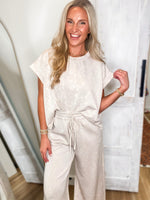 Load image into Gallery viewer, Becoming More Bone Mineral Washed Tee &amp; Lounge Pant Set
