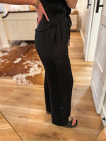 Load image into Gallery viewer, It&#39;s Time Black Lounge Pants

