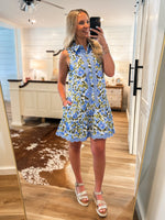 Load image into Gallery viewer, Sweet Blooms Blue Floral Mini Dress
