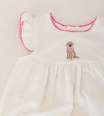 Load image into Gallery viewer, Pip Embroidered Flutter Bubble -Puppy Chic
