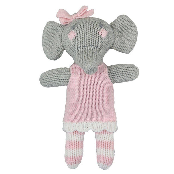 Hallie The Elephant Hand-Knit Rattle