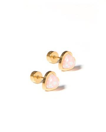 Screwback Stud Earrings - Tara - Light Pink