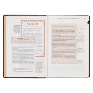 NLT, The Spiritual Growth Bible Faux Leather, Brown/Ginger