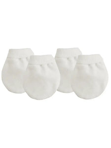 Organic No Scratch White  Newborn Mittens