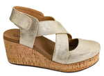 Load image into Gallery viewer, Case Closed Gold Metallic Corkys Wedge
