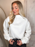 Load image into Gallery viewer, Between Us Cream Zipper Trim Sweatshirt
