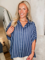 Load image into Gallery viewer, Happened To You Indigo Blouse
