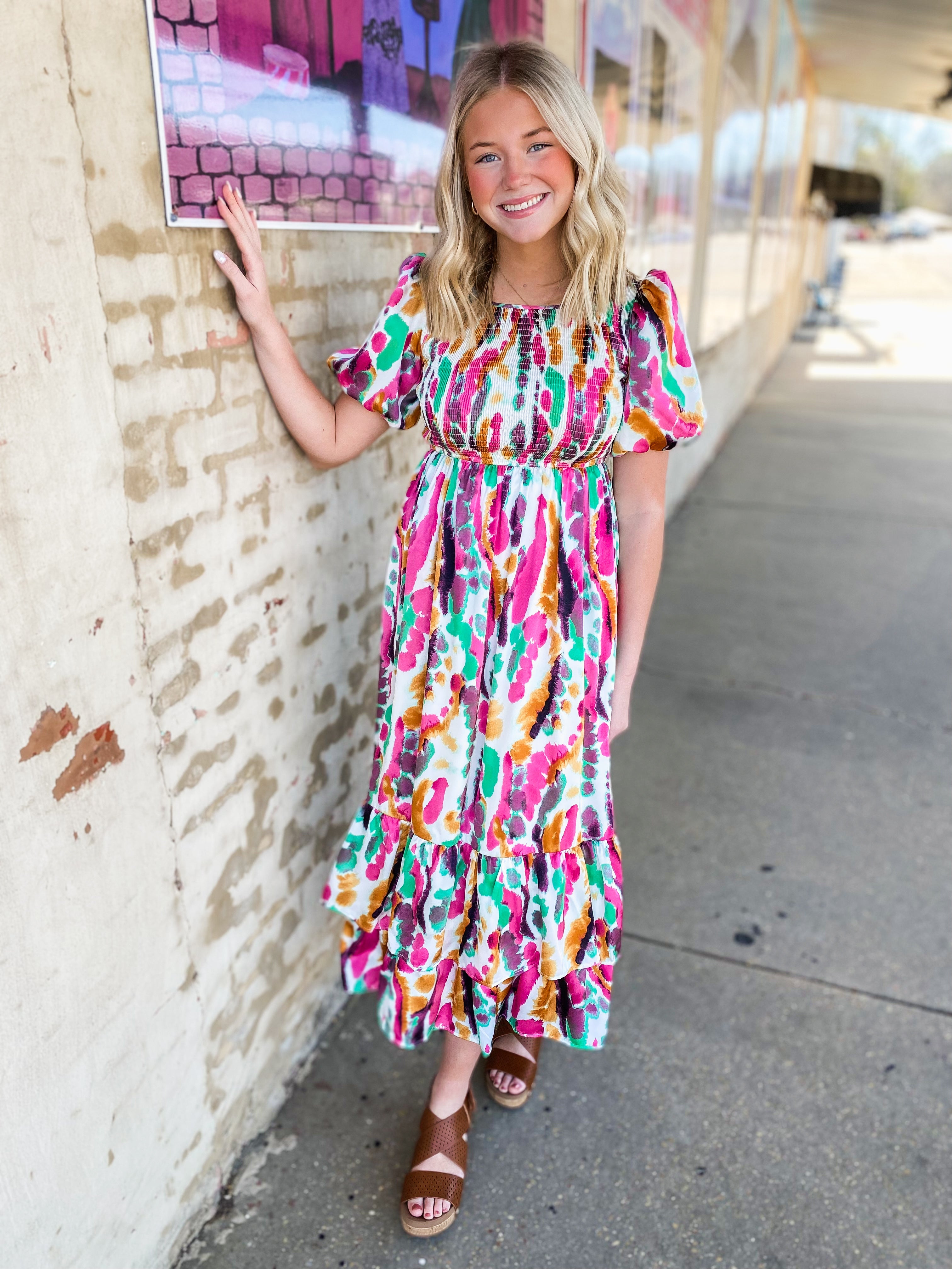 Thought Of You Magenta & Ivory Maxi Dress