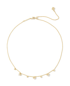 Haven White Crystal Heart Gold Chocker Necklace