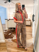 Load image into Gallery viewer, Walk Out Leopard Contrast Button Down S/S Blouse
