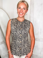 Load image into Gallery viewer, Sweet Regards Leopard Vest Blouse
