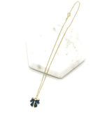 Load image into Gallery viewer, Black Bow Charm Necklace Gold Coquette Demure
