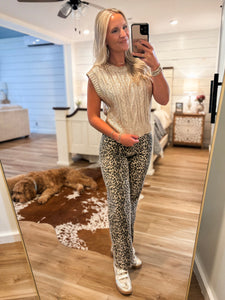 Time To Shine Gold Metallic Sleeveless Sweater
