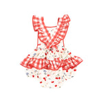 Load image into Gallery viewer, Angel Dear Ric-Rac Ruffle Cherries Sunsuit
