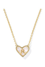 Load image into Gallery viewer, Heart Letter R Gold Short Pendant Necklace
