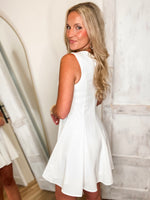 Load image into Gallery viewer, View From Here White Flare Mini Dress
