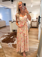 Load image into Gallery viewer, A Little More Peach Multi Floral Midi Dress
