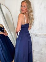 Load image into Gallery viewer, My Next Chapter Navy Contrast Midi Dress
