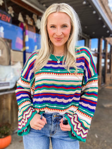 All In Multi-Colored Stripe Sweater