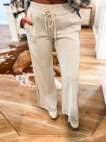 Load image into Gallery viewer, Staying In Ecru Luxe Lounge Pant
