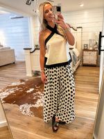 Load image into Gallery viewer, Out Tonight Ivory/Black Polka Dot Pant
