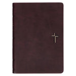 Load image into Gallery viewer, Devotional Bible NLT for Men Faux Leather Walnut Brown Cross
