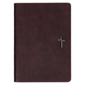 Devotional Bible NLT for Men Faux Leather Walnut Brown Cross