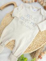 Load image into Gallery viewer, Baby Romper | Baby Boy Outfit - Jesus Loves Me

