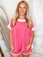 Load image into Gallery viewer, Ready to Go Raspberry Contrast Tee &amp; Short Set
