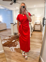 Load image into Gallery viewer, Stop By Red Luxe Knit Midi Dress
