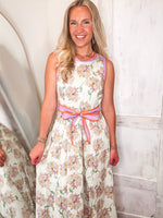 Load image into Gallery viewer, Close To You Orange &amp; Lilac Floral Midi Dress
