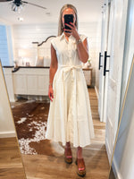 Load image into Gallery viewer, Mid-Day Dream Ivory Button Down PINCH Midi Dress
