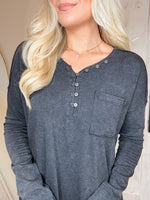 Load image into Gallery viewer, Cold Chill Black Mineral Washed L/S Top
