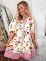 Load image into Gallery viewer, Letting Go Ivory Floral THML Mini Dress

