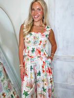 Load image into Gallery viewer, On Island Time Tropical Print Linen Tank &amp; Palazzo Pant Set
