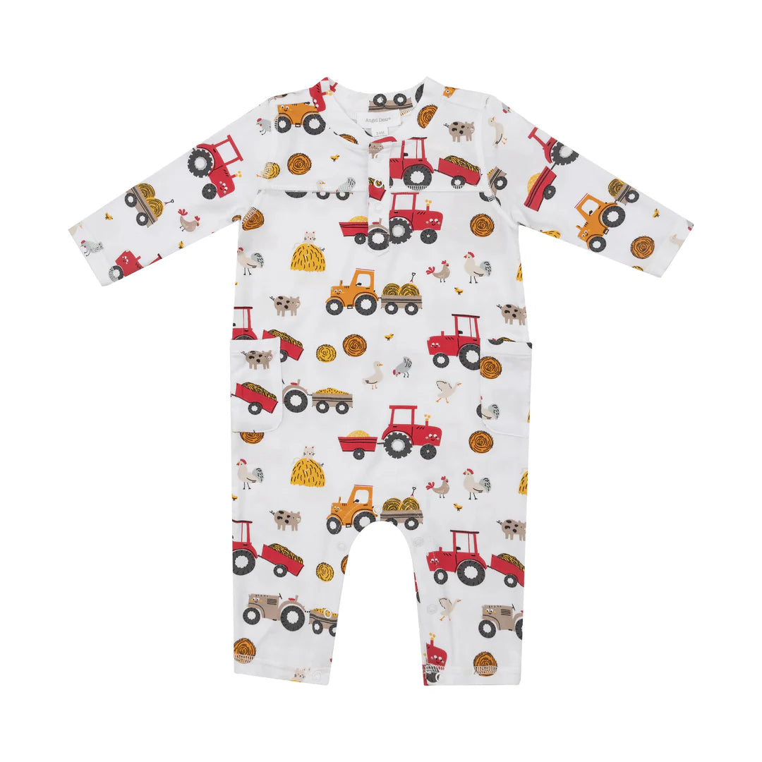 Angel Dear Happy Tractors Uni Romper