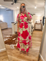 Load image into Gallery viewer, All To You Pink Floral Maxi Dress
