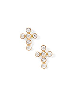 Load image into Gallery viewer, Screwback Stud Earrings - Clara Cross Gold
