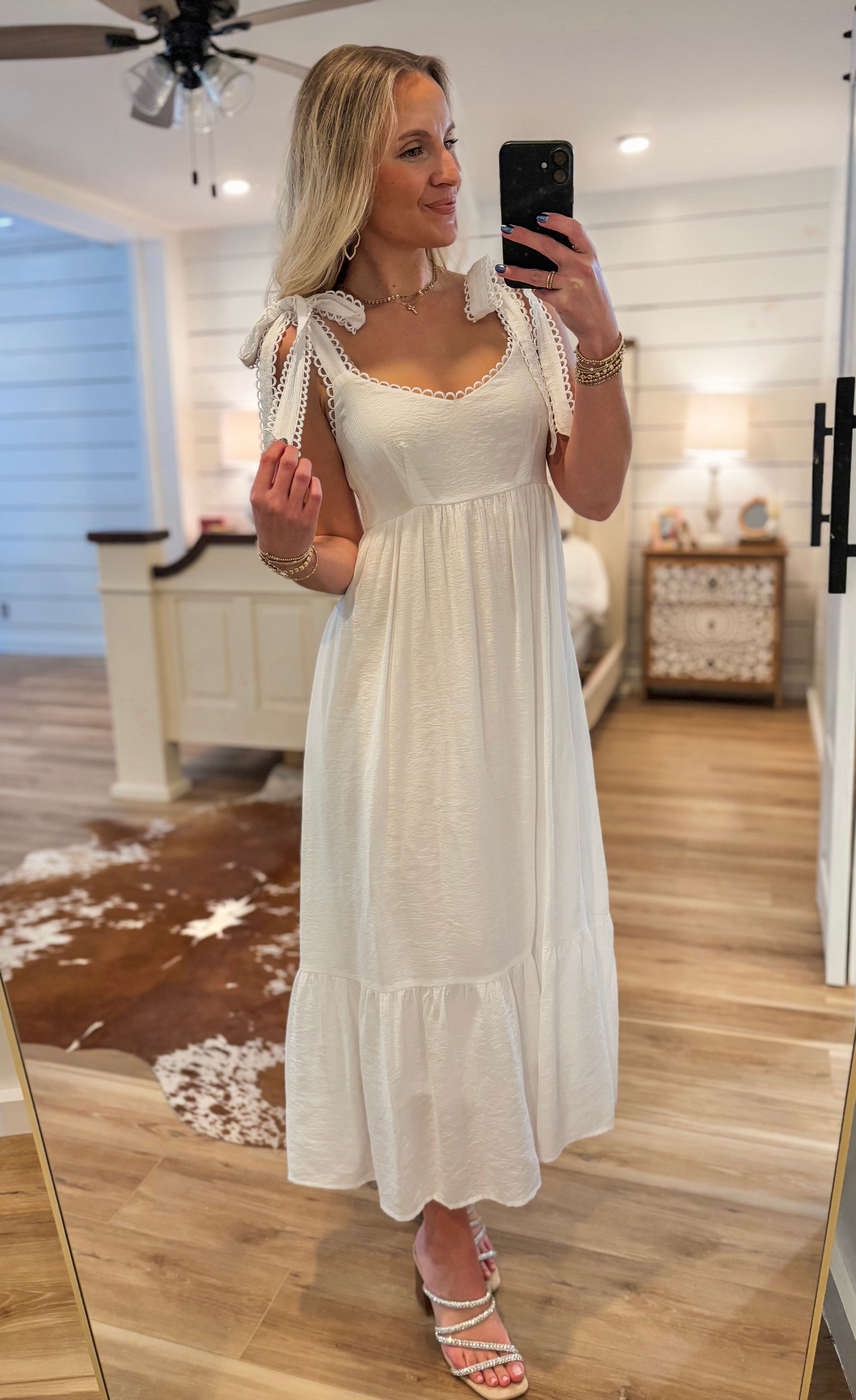 More Than Enough White Babydoll Maxi Dress