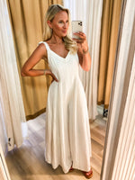 Load image into Gallery viewer, Dream Of Me Ivory Linen Jumpsuit
