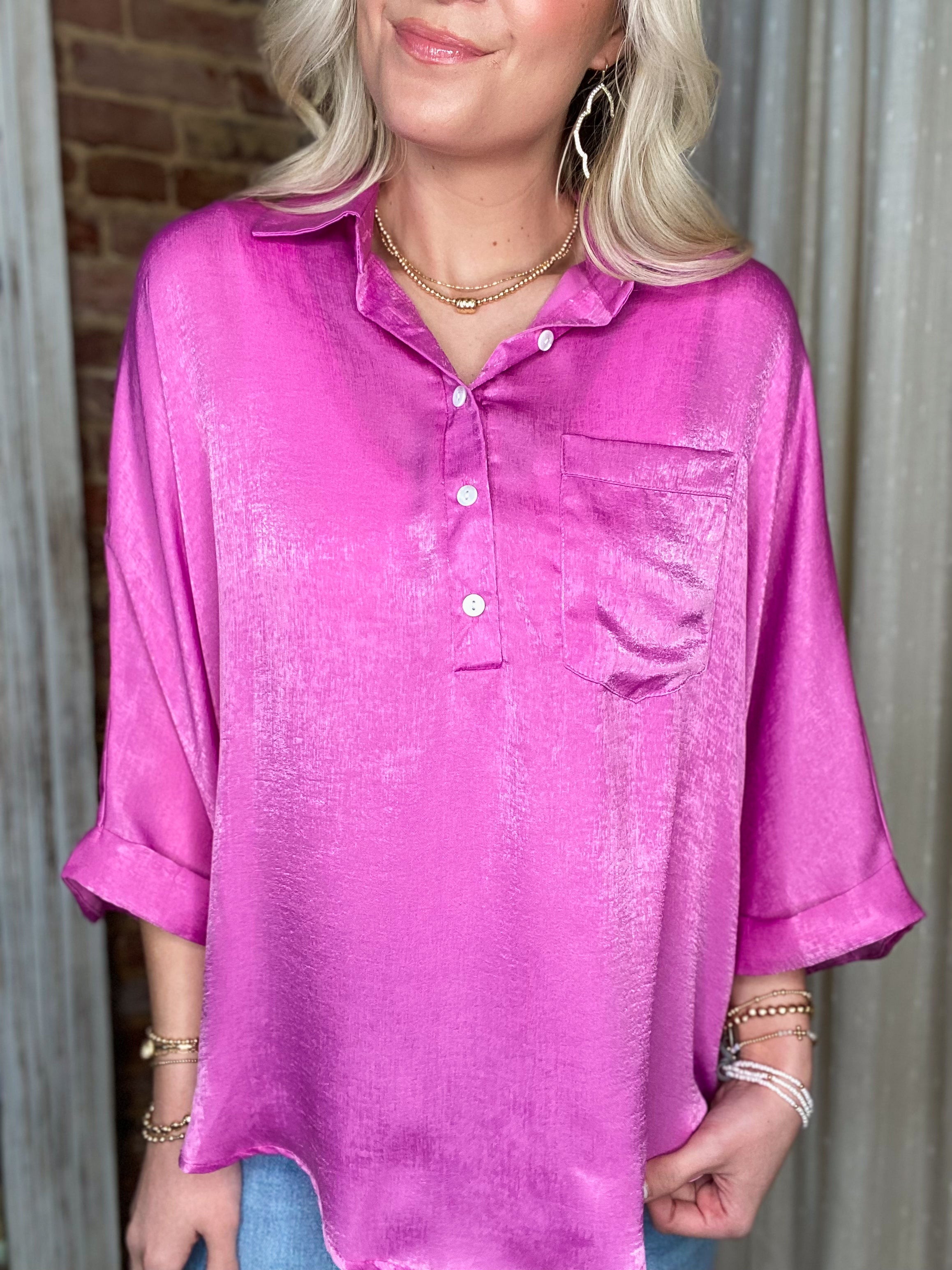 Can't Look Away Orchid Tunic Blouse