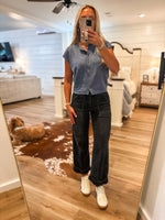 Load image into Gallery viewer, Saving Time Denim Blue Sleeveless Sweater

