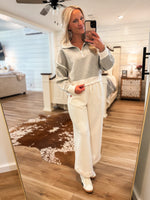 Load image into Gallery viewer, Sloan Heather Gray &amp; Ivory Contrast Pullover &amp; Lounge Pant Set
