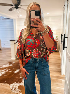 Making It Brown Paisley Blouse