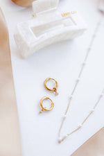 Load image into Gallery viewer, Huggie Charm Earrings - Celine Gold
