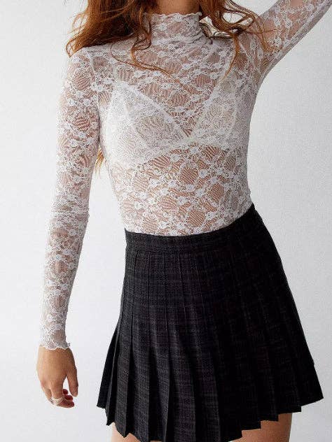 Long Sleeve Lace Base Top