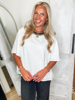 Load image into Gallery viewer, What Else White &amp; Black Polka Dot Tee
