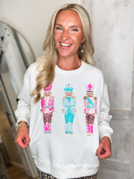 Load image into Gallery viewer, Sarah Three Nutcrackers Sweatshirt - Mary Square
