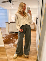 Load image into Gallery viewer, Low Key Night Luxe Butter Charcoal Lounge Pants
